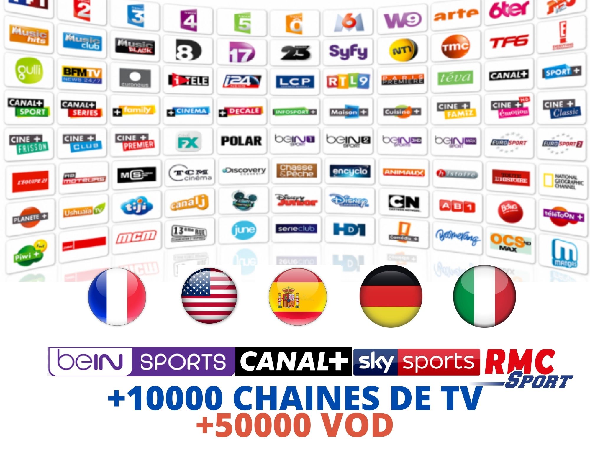 Abonnement IPTV Une année Il Comprend Plus de 100 000 chaînes du Monde  Entier. : : High-Tech